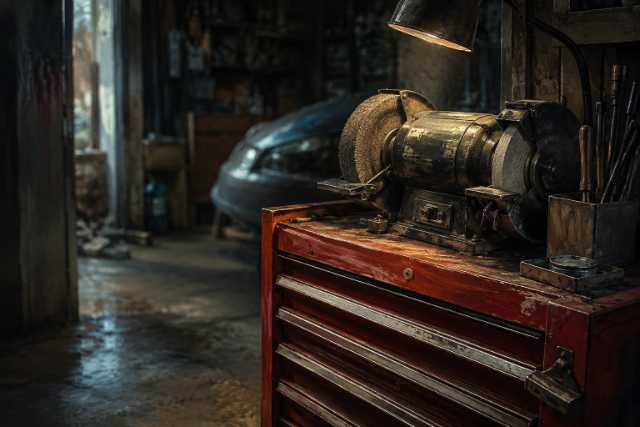 garage-bench-grinder-car-custom-tools
